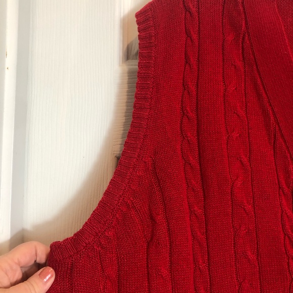 Turtle Bay Sleeveless Button Down Cable Knit Vest   Size 2XL - Picture 5 of 6